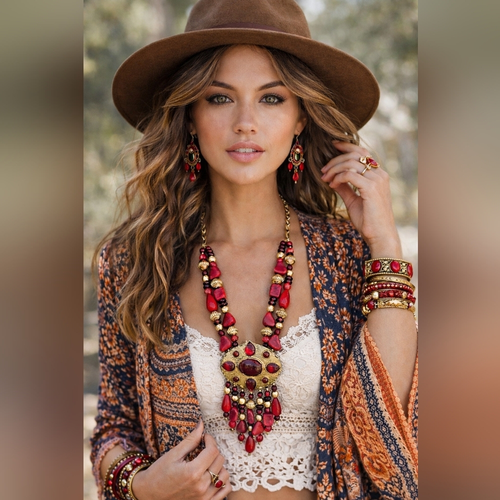 Chico's 35th Anniversay Limited Edition Boho Statement Bib Necklace, NWT